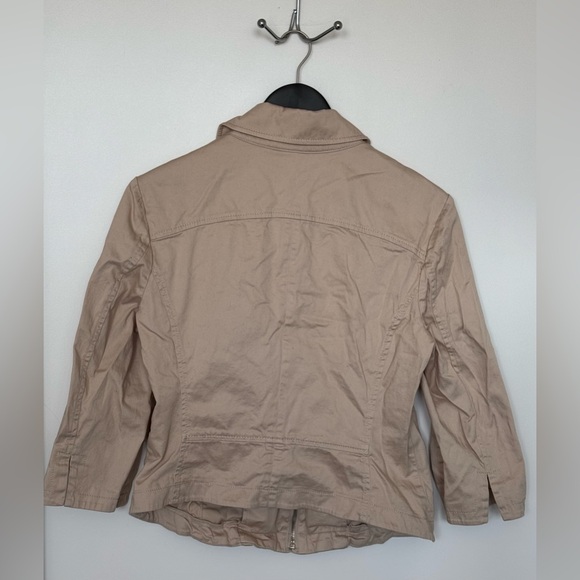 White House Black Market - Women's Tan Zip Up Jacket - Size 10 - Picture 3 of 3